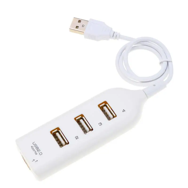 Hobbylane 50 см 4 Порты и разъёмы usb-хаб USB 2,0 Высокое Скорость 4 Порты и разъёмы разветвитель usb-хаб адаптер для ПК ноутбук компьютер Тетрадь usb-хаб d18 - Цвет: Белый