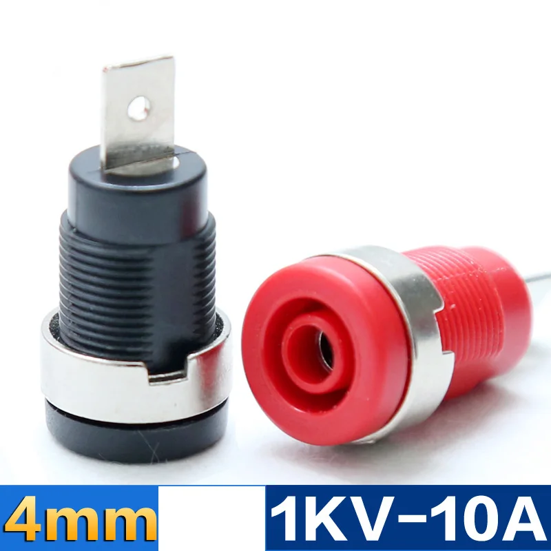 4mm Banana jack connector Copper 12mm Open hole panel socket Safety type high pressure plug