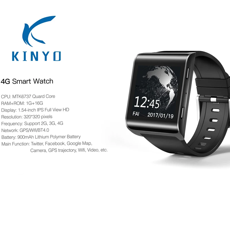 

4G smart watch heart rate monitoring smart wristwatch 900mah Battery 1.54 inch IPS full view HD man sports watches with WIFI GSM