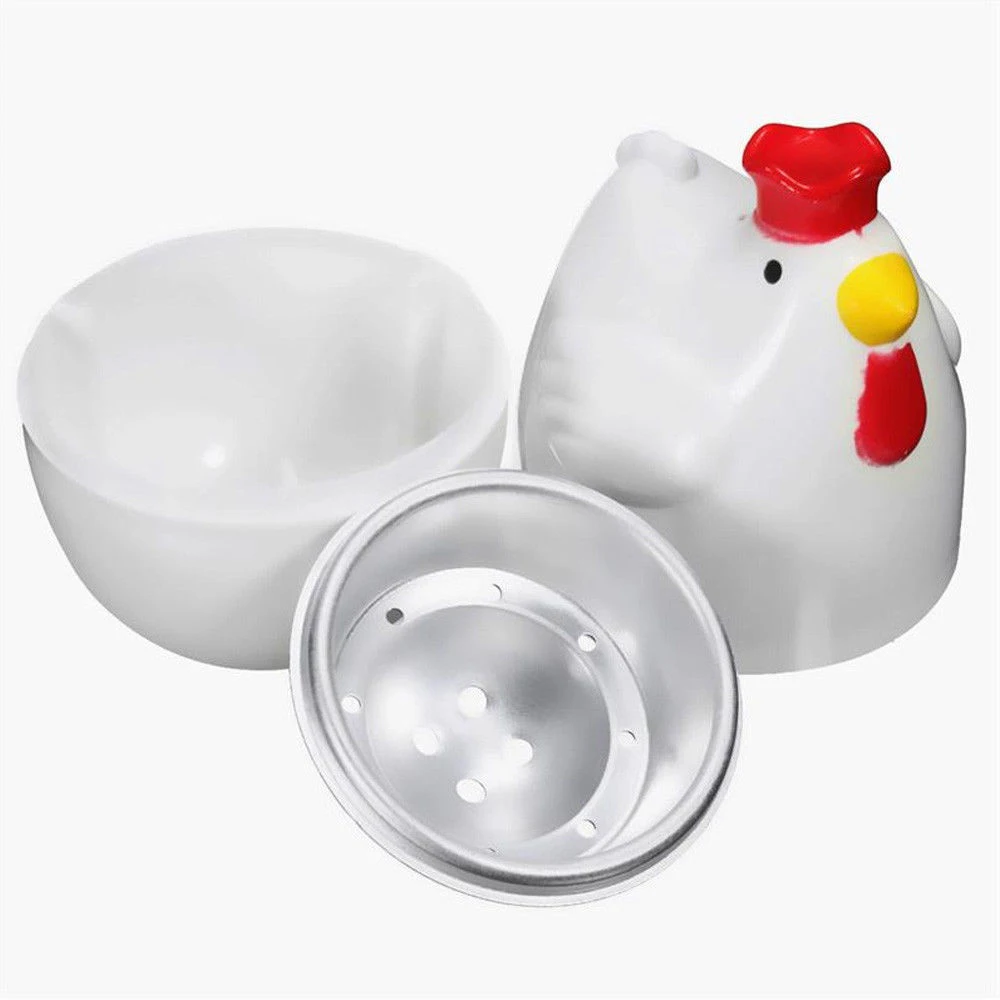 Home Kitchen Cooking Tool Egg Cooker Chicken Shaped Egg Boiler Microwave Eggs Steamer Appliance Utensil Nontoxic egg cooker egg boiler mold cup silicone egg poacher egg poacher