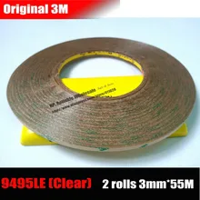 2 рулона(3 мм* 55 м) теплостойкая Водонепроницаемая супер сильная адгезия 3 м 9495LE прозрачная лента для таблички пены ЖК-экран