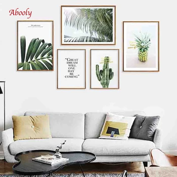 

Canvas Painting Nordic Poster Modern Fresh Plant Cactus Pineapple Wall Art Picture Home Decoration Frameless HD Prints Tableau