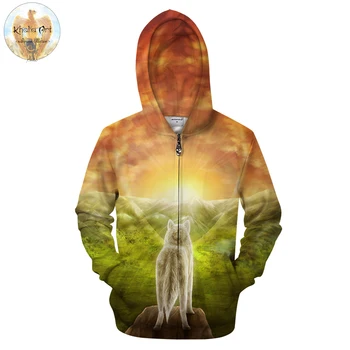 

Possibilities By KhaliaArt Wolf 3D Print Hoodies Men Casual Sweatshirt Hooded Tracksuit Pullover Jacket Zipper Hoody Drop Ship