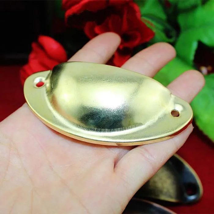 82mm*35mm Yellow Shell Shape Iron Metal Classic Cup Pulls ...
