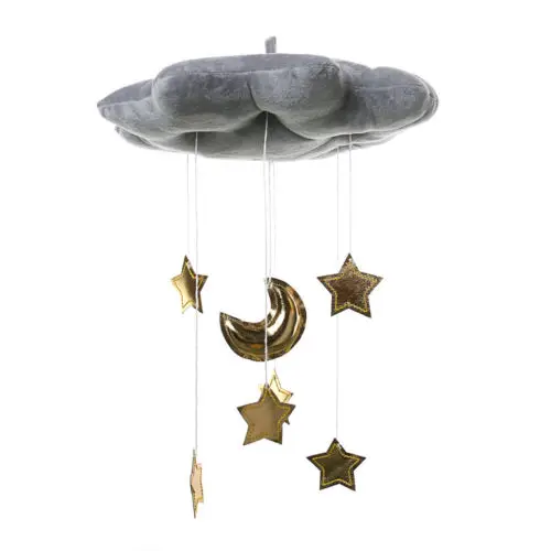 

New Cradle Toys Hanging Rattle Baby Plush Soft Toys Moon&Star Wall Hanging Decor