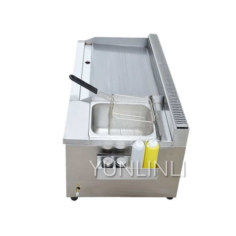 

Commercial Gas Griddle Fryer One Machine Grilled Squid Hand Cake Machine Fryer Teppanyaki Equipment Gas Grill