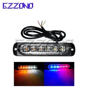

12V24V 6 Led Strobe Warning Light Strobe Grille Flashing Lightbar Pickup Truck Car Beacon Lamp Amber Yellow White Traffic Light