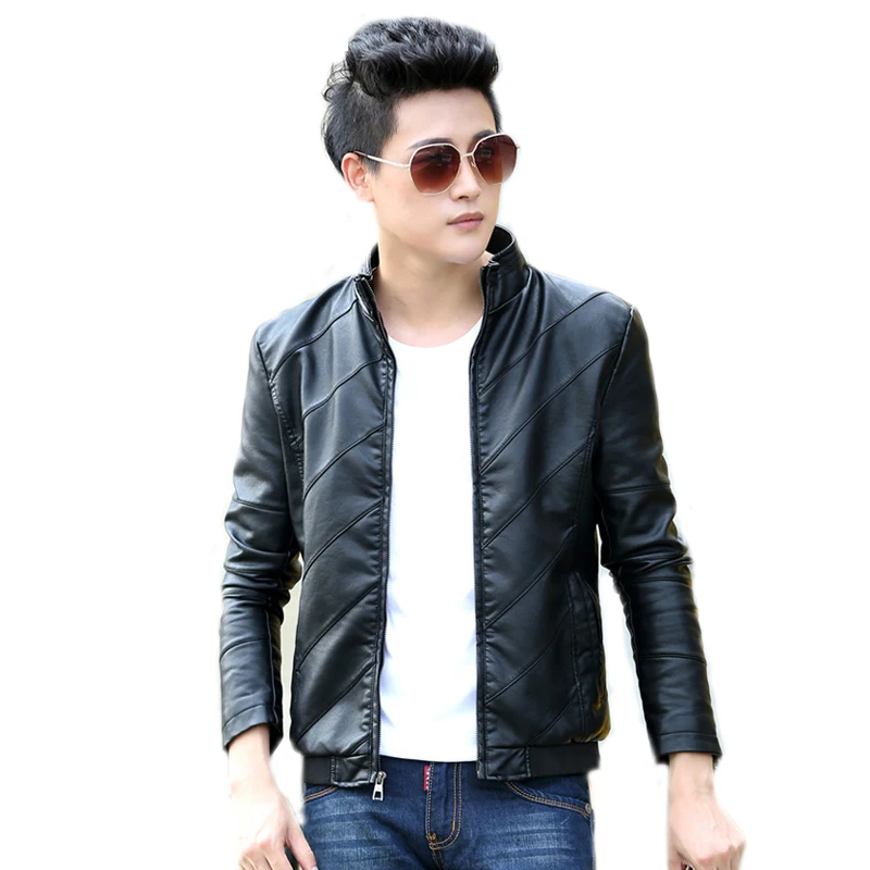 Men PU Leather Jackets Men's Black Brown Color Men High Quality Coats Teens Motorcycles Suede Jackets M-3XL 538