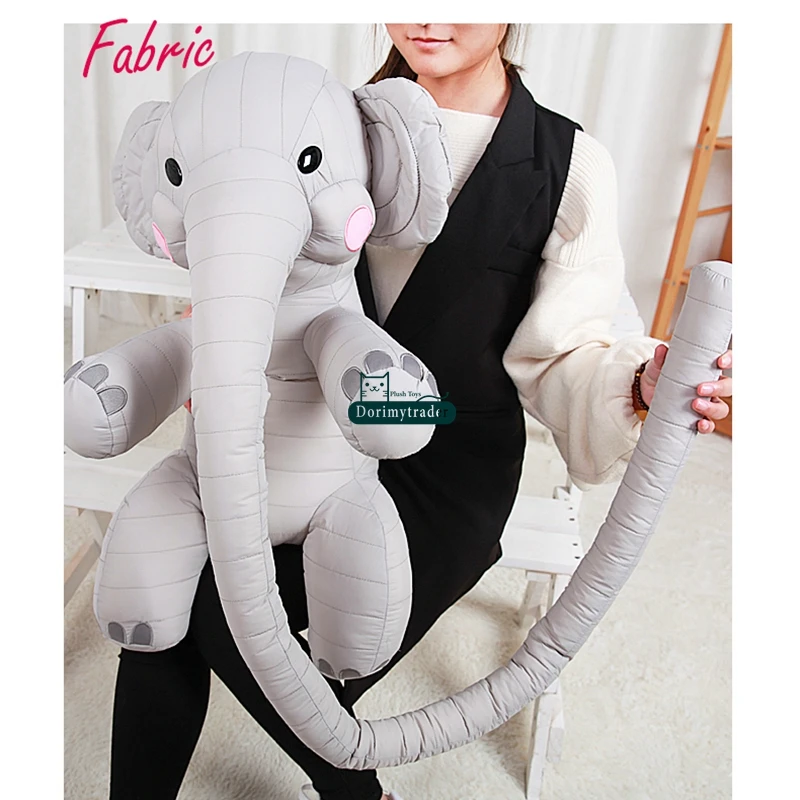 Dorimytrader Lovely 130cm Long Nose Animal Elephant Plush Toy Cute Soft Stuffed Animals Gray Elephants Doll for Kids Adults Decoration DY50055(20)