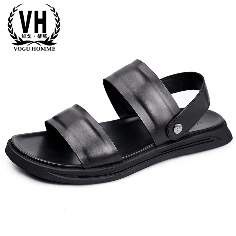 

2018 new summer sandals male casual Genuine Leather slippers men sandals Sneakers Men's Slippers Flip Flops Summer Shoes