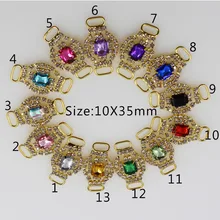 2018 neue 10 STÜCK golde 10*35 MM Strass bikini steckverbinder schnalle Tasche schuhe kleidung dekoration beachwear klarem kristall stecker