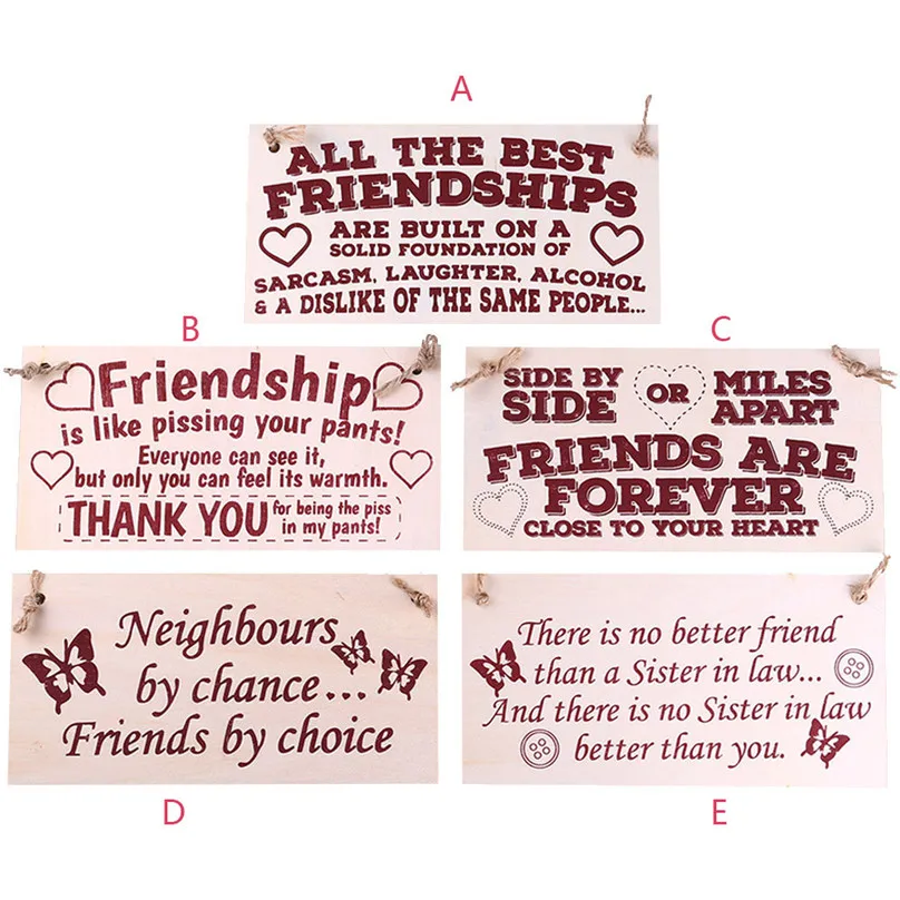 Sign Board Best Friend Friendship Gift Chic Spending Heart Thank You Decoration home Decor 2019 new hot sale #25j10 (9)