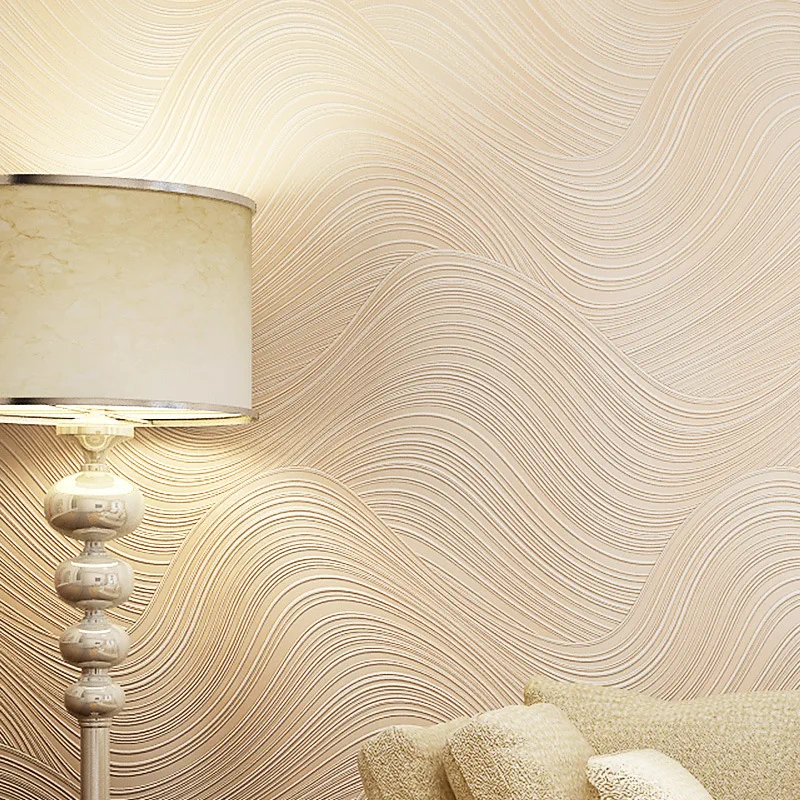 beibehang Non-woven wallpaper roll modern minimalist wavy stripes abstract wallpaper wall 3d wallpaper home decoration Mural 3D