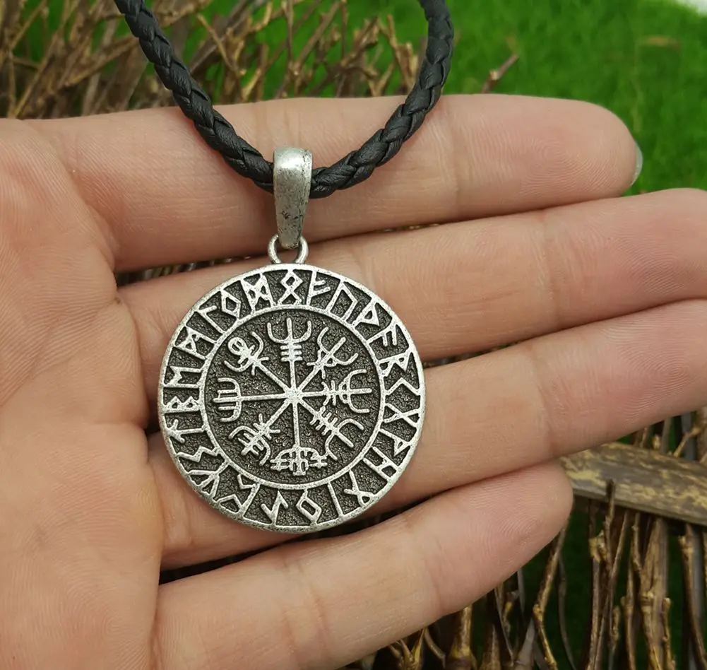 Youe shone Norway Valknut языческий амулет Vegvisir Viking воск шнур скандинавских викингов