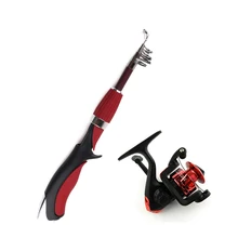 HENG Jia мини короткий светильник для удочки вес приманки Spincast начинающих портативный рыболовный Удочка с коробкой для снастей Pesca