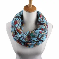 Новая мода повседневное осень зимние женские шарфы дамы Сова шейный платок с рисунком принтом теплые обёрточная бумага шаль женский шарфы