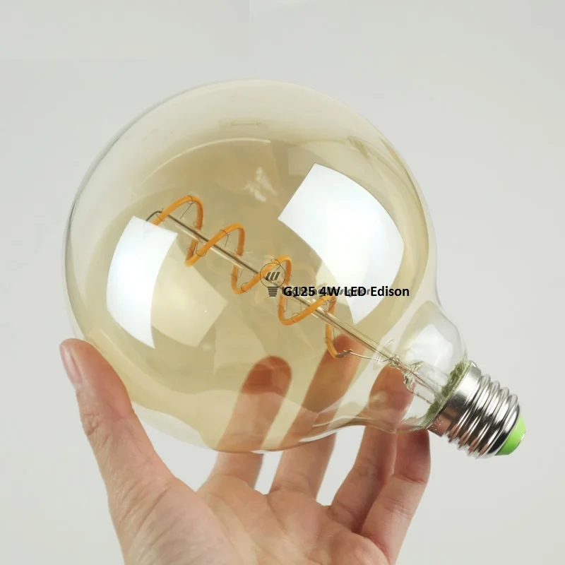 G125 Edison спиральная нить светодиодный Светодиодная лампа 4 Вт светодиодные лампы