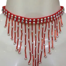 Новые стильные туфли для латинских танцев аксессуары бусы с бахромой для латинских танцев ожерелье для латино-американских танцев ожерелья L006