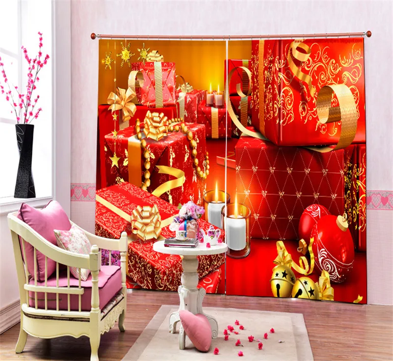 

girl Bedroom Luxury Blackout 3D Window Curtain For Living Room Drapes Cortina Rideaux Customized size Christmas gift pillowcase