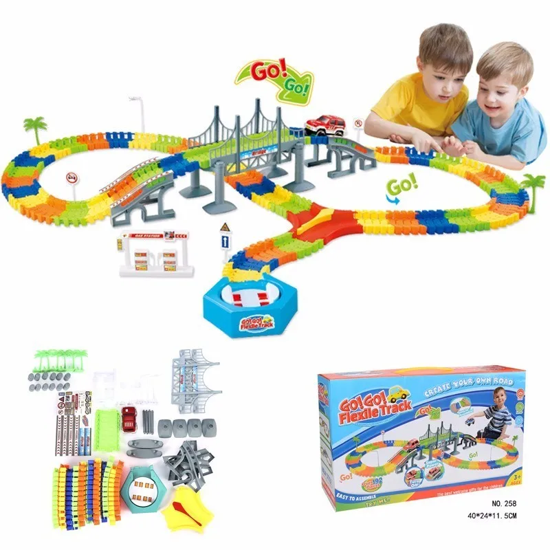 Более 192 штук Coaster DIY Flex гоночная дорожка создание дороги чудо Гибкая дорога набор