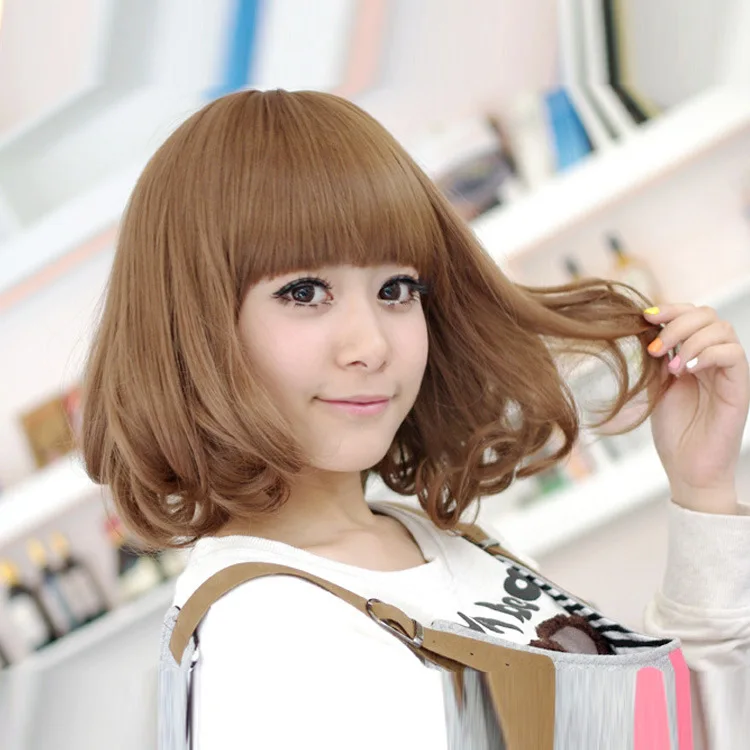 Japanese and Korean fashion girl wig Sweet BOBO head Bobo wig Entire