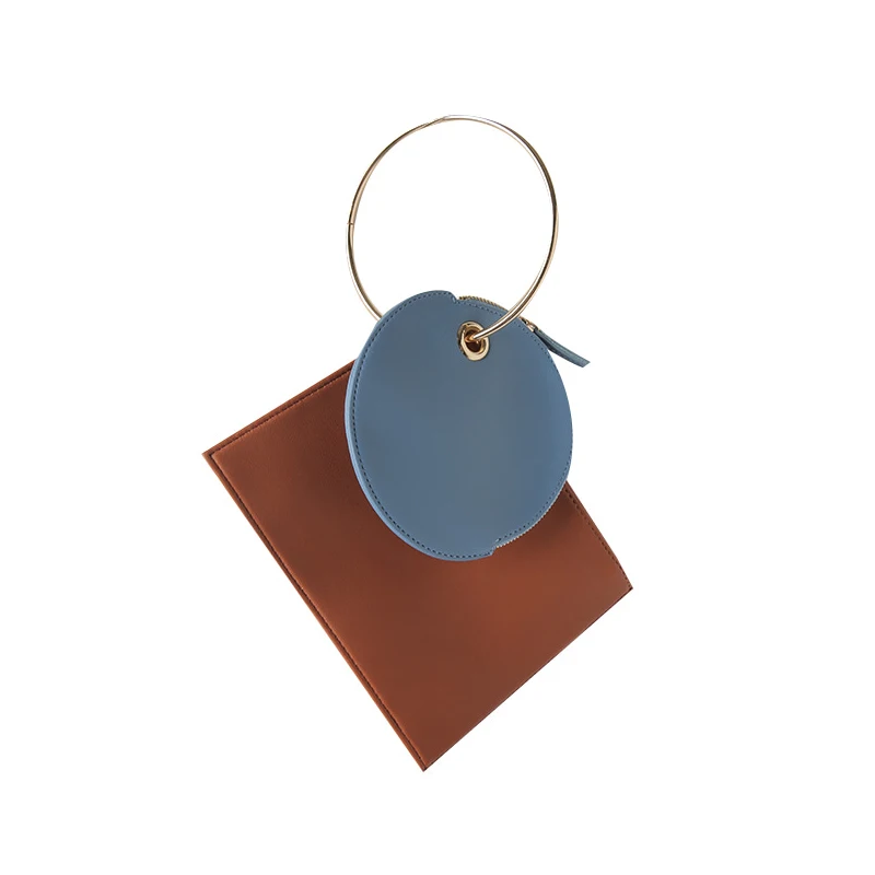

Korean Two-sided Small Bag Day Clutches Retro Metal Ring Handbag Wallet Master Bag Designer Women Bags Purses and Handbags