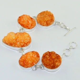 

Druzy Silver Overlay on Copper Bracelet , 20.5 cm, B1894