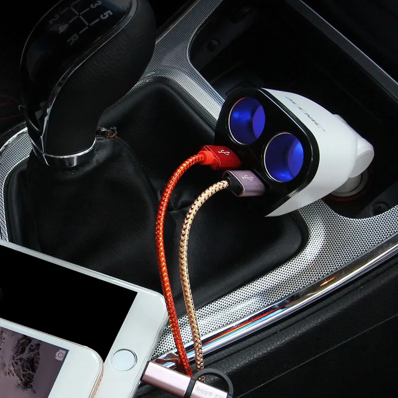 Адаптер автомобильного прикуривателя ACCNIC 120 Вт а с двумя USB портами|Зажигалка| |