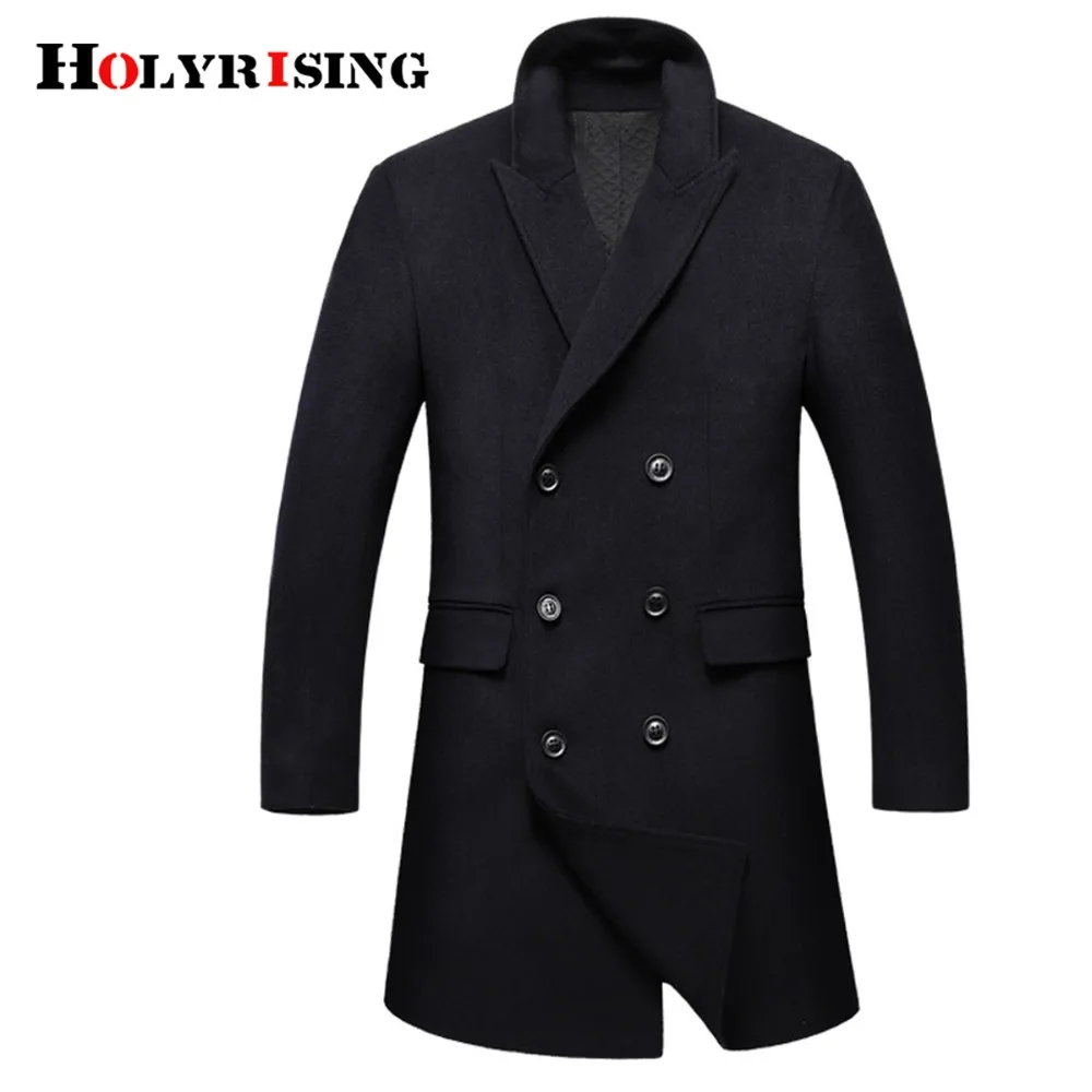 Holyrising Men Wool Coats Double Button Man Peacoat Thick Manteau Homme Hiver Costume Coat Turn Collar Overcoat Clothing 18619-5 Holyrising Men Wool Coats Double Button Man Peacoat Thick Manteau Homme Hiver Costume Coat Turn Collar Overcoat Clothing 18619-5