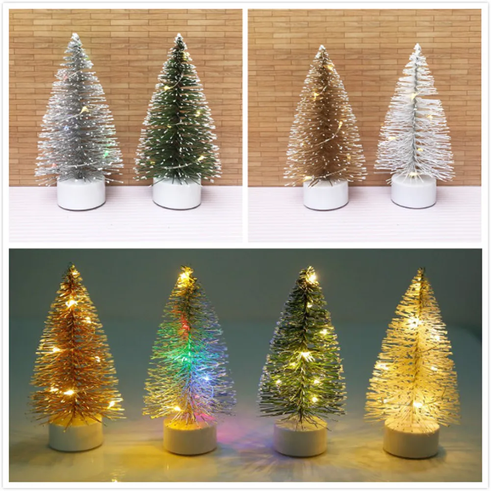 Мини светящаяся Рождественская елка 1:12 Кукольный дом аксессуары Рождественская Модель Дерево