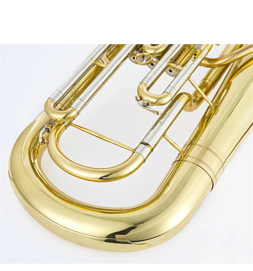 Профессиональный euphonium 3 прямой ключ Bb бас французский Рог золото Lacque Труба латунь материал Музыкальные инструменты JBEP-1180