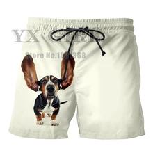 YX GIRL 3D печать собака с большим ухом прослушивание музыки лето новые мужские/женские Модные Шорты повседневные шорты Прямая