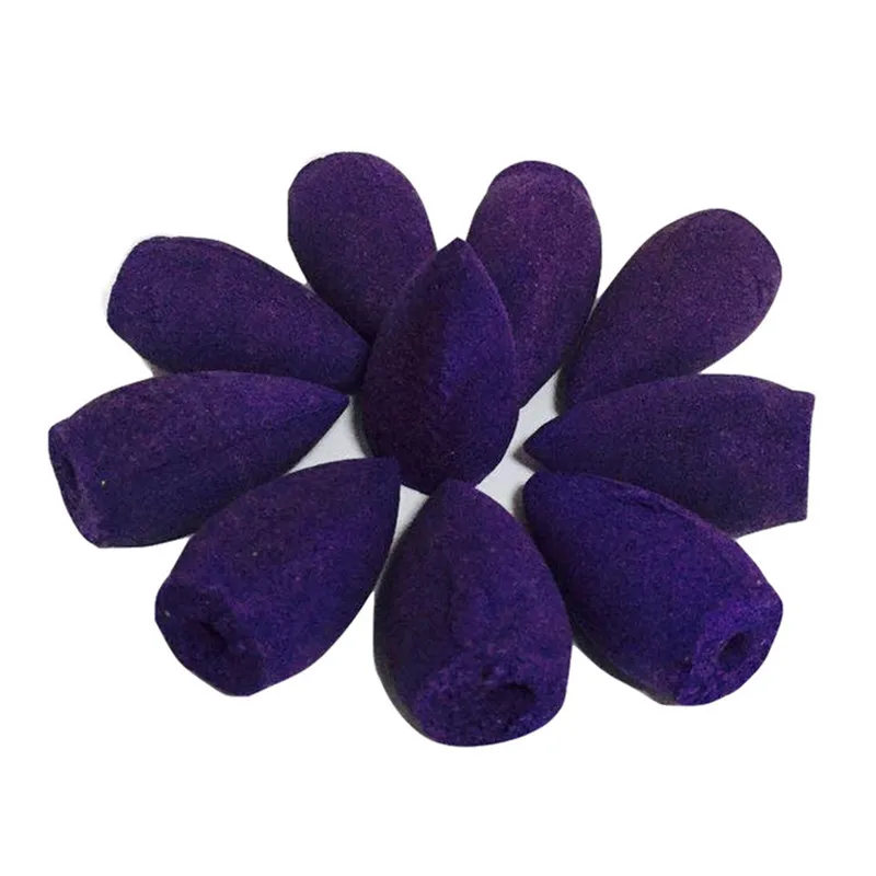 10Pcs Natural Floral Fragrance Backflow Incense Cones Jasmine Lily Rose Carnation Mint Lavender Mixed Incense Cones (10)