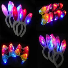 Забавный кавайный мигающий точечный бантик-головная повязка светодиодный светящийся головной обруч-светильник Игрушки для девочек взрослый головной убор вечерние игрушки