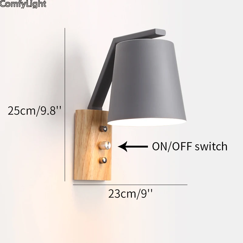 Mordern Led настенное освещение деревянная настенная лампа бра для зала спальни