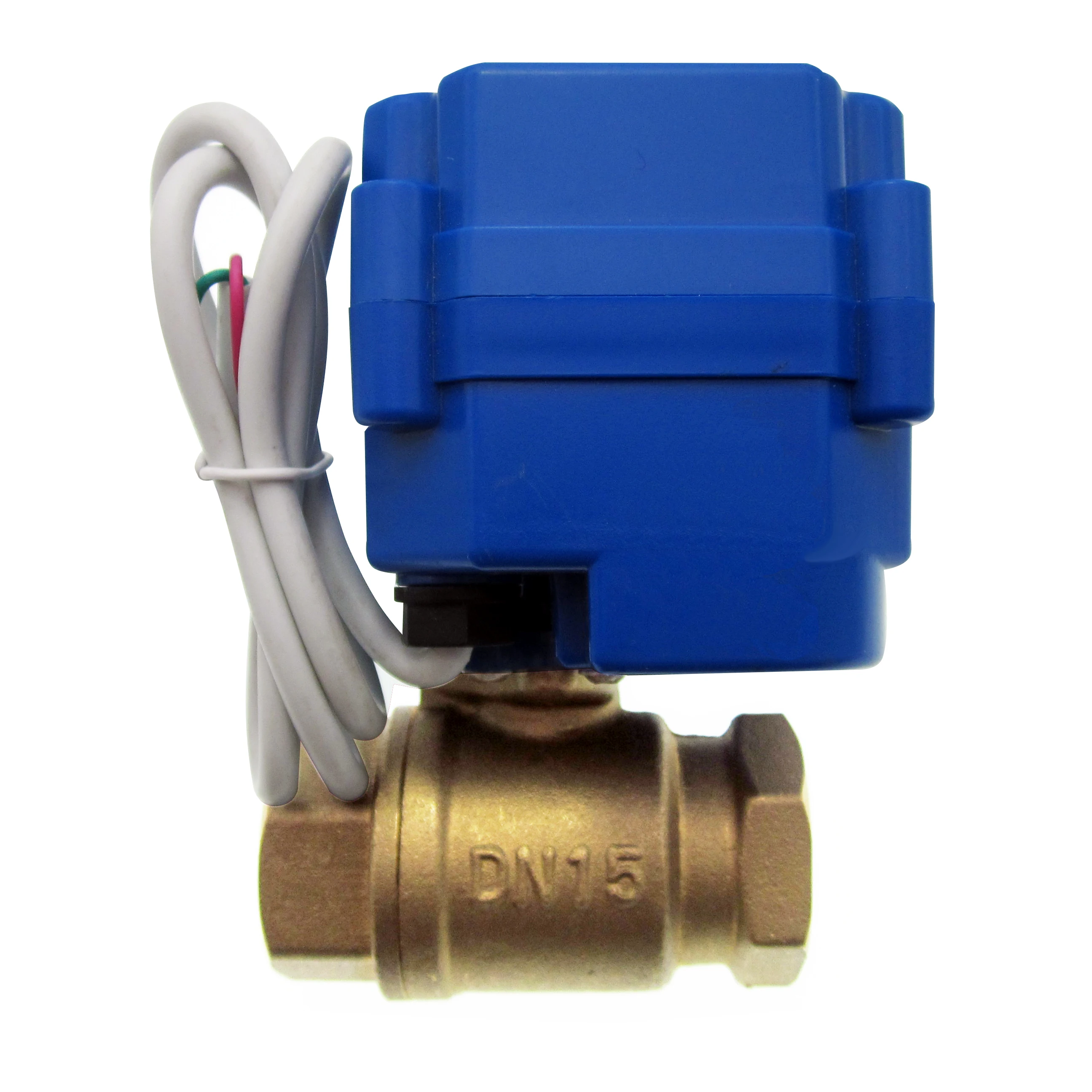 1/2" Motorized Ball Valve Brass Electric Ball Valve DC9-24V Normally Closed