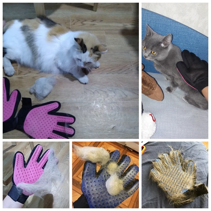 Pet Grooming Glove for Cats Brush Comb Cat Hackle Pet Deshedding Brush Glove for Animal Dog Pet Hair Gloves for Cat Dog Grooming (1)
