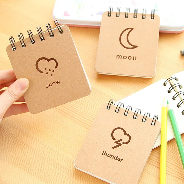 Weather notepad Mini coil book Portable notebook 70 sheet Daily memos planner Stationery Office accessories School supplies 6182 6