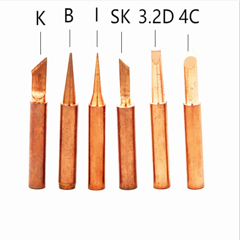 SZBFT Pure Copper 900M-T set  Soldering Iron Tip Lead-free For Hakko Soldering Rework Station newacalox 16pcs lead free soldering iron tips 900m t welding tips for 936 937 907 hakko yihua soldering iron soldering station