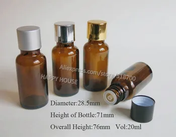 

360 x 20ml Amber Glass Essential Oil Bottle With Gold Lids, 20cc Brown Glass Essential Oil Container