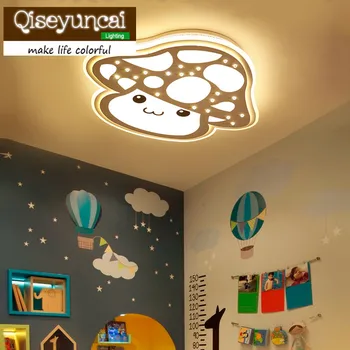 

Qiseyuncai Children's room cartoon mushroom blue acrylic led ceiling lamp girl lovely warm color bedroom personality lamp