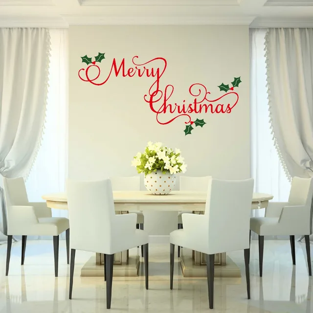 Merry Christmas Wall Decal Holiday Decor Christmas Vinyl Decal Wall