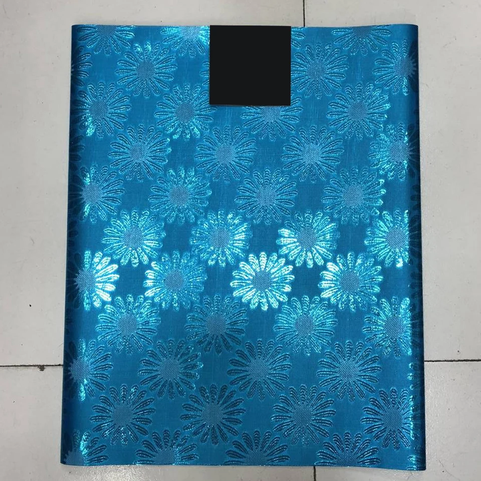 

Whole Sale Blue African Headtie Headwrap Nigerian Party Gele Head tie Wedding gele sego 2 pcs set LXL-26-9