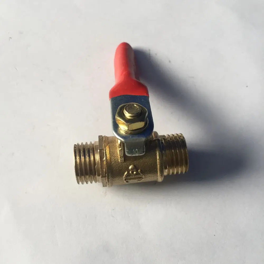 

1PC 1/8" 1/4'' 3/8'' 1/2'' Male Thread Pipe Connector Lever Red Handle Ball Valve