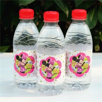 

12pcs minnie water bottle label candy bar kids birthday party supplies baby shower party favor