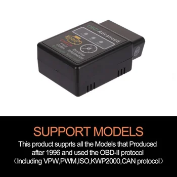 

V02H2-1 V1.5 OBD2 EML 327 bluetooth 2.0 Scanner HH ELM 327 Bluetooth Smart Car Diagnostic Interface