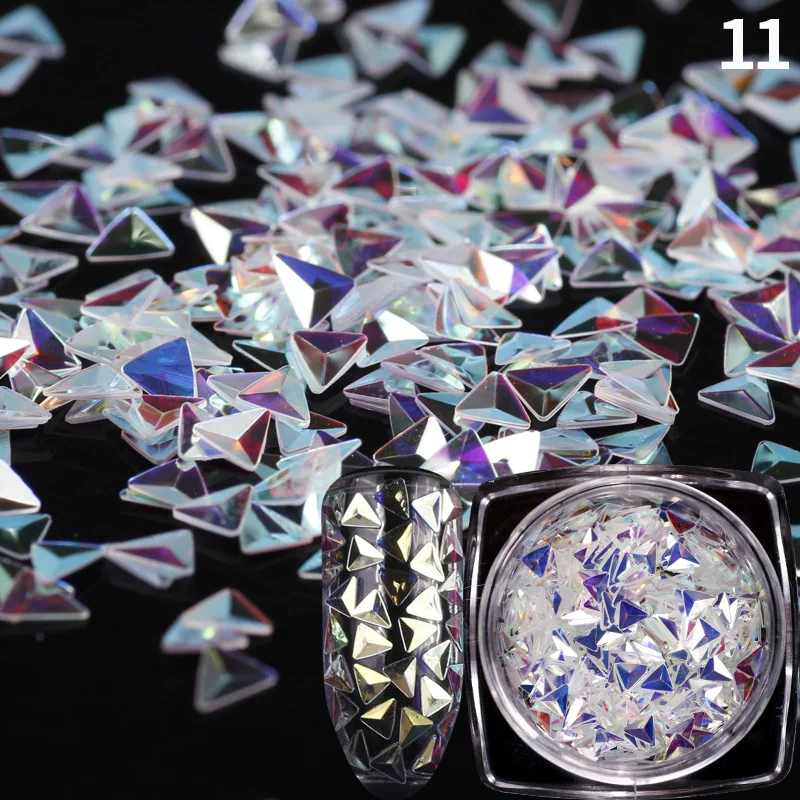 Triangle Rhombus Chameleon AB Paillettes Nail Art Spangles for Sequins 3D Decorations Flakes Glitter MJZ2050 | Красота и здоровье
