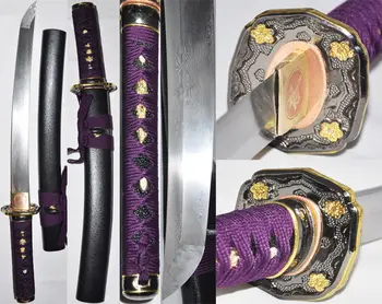 

Japanese Samurai Short Sword Tanto Folded Steel Full Tang Blade Sharp S591