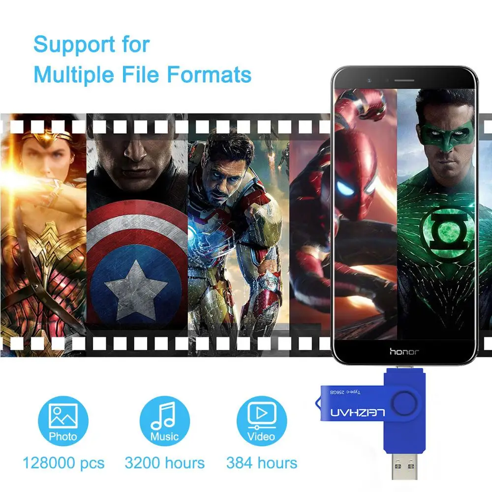 LEIZHAN OTG USB флеш накопитель 3 0 256 ГБ Type C Флешка 128 Гб 64 32 16 для Huawei P30 Samsung S10 S9 S8 USB|USB