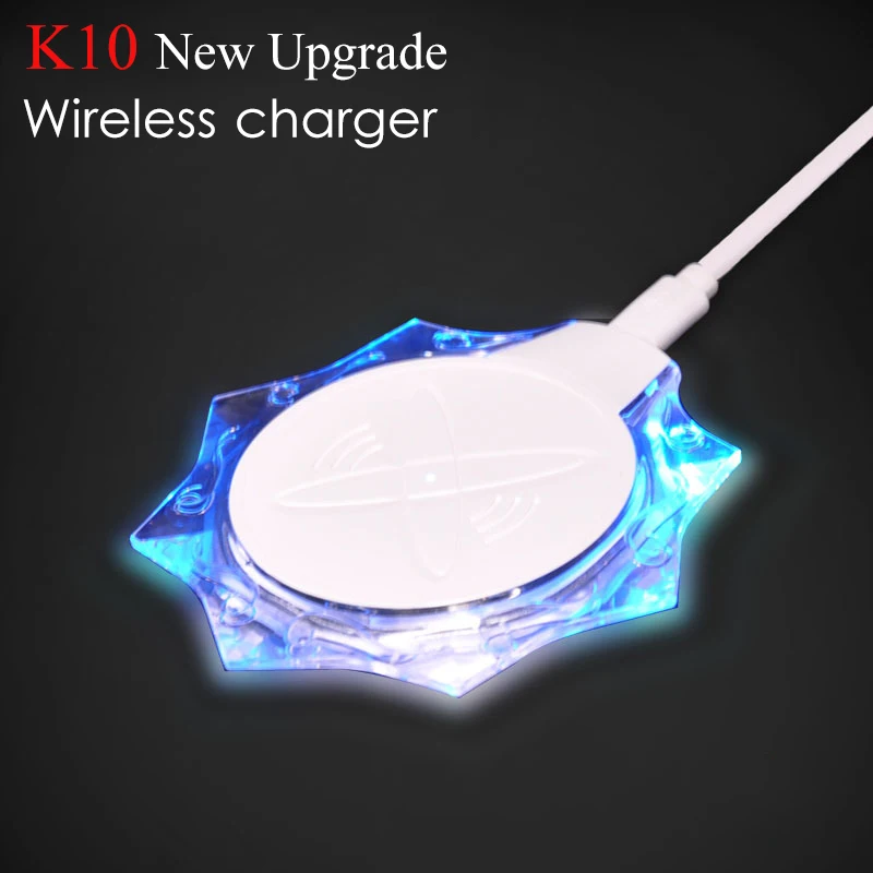 

K10 QI Crystal Wireless charging Pad 5w portable For Samsung S10 9 8 7edge iPhone Xs Max XR X 8 Plus phone wireless fast charger
